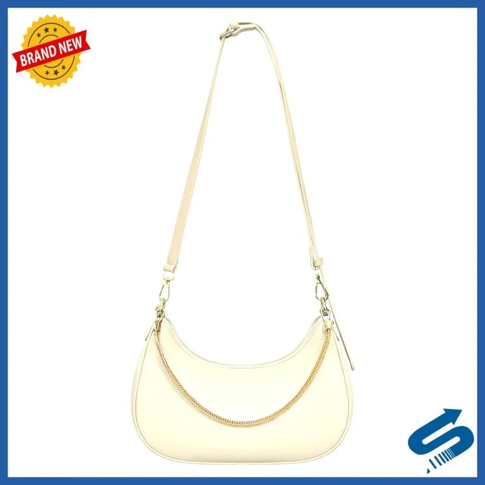 PU Leather Hobo Shoulder Bag with Adjustable Strap, Zipper Closure